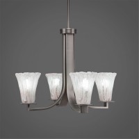 Apollo 4 Light Chandelier With Hang Straight Swivel Shown In Graphite Finish With 5.5