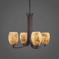 Apollo 4 Light Chandelier With Hang Straight Swivel Shown In Dark Granite Finish With 5