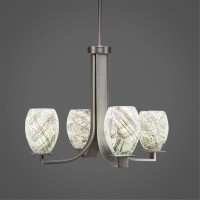 Apollo 4 Light Chandelier With Hang Straight Swivel Shown In Graphite Finish With 5