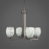 Apollo 4 Light Chandelier With Hang Straight Swivel Shown In Graphite Finish With 5