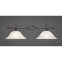 Elegant 2 Light Island Light Shown In Dark Granite Finish With 12