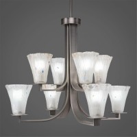 Apollo 8 Light Chandelier With Hang Straight Swivel Shown In Graphite Finish With 5.5