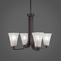 Apollo 4 Light Chandelier With Hang Straight Swivel Shown In Dark Granite Finish With 5.5