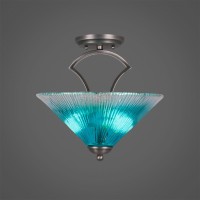 Zilo Semi Flush With 2 Bulbs Shown In Graphite Finish With 12