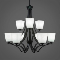 Zilo 9 Light Chandelier Shown In Matte Black Finish With 4.5