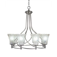 Capri 8 Light Chandelier Shown In Brushed Nickel Finish With 5.5 Frosted Crystal Glass