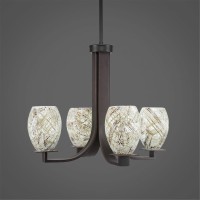 Apollo 4 Light Chandelier With Hang Straight Swivel Shown In Dark Granite Finish With 5