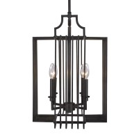 Sky Loft 4 Light Chandelier In Dark Granite Finish