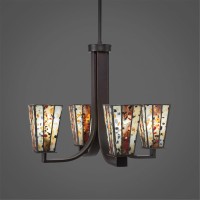 Apollo 4 Light Chandelier With Hang Straight Swivel Shown In Dark Granite Finish With 5