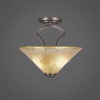 Zilo Semi Flush With 2 Bulbs Shown In Graphite Finish With 12