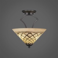 Zilo Semi Flush With 2 Bulbs Shown In Dark Granite Finish With 12