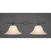 Elegant 2 Light Island Light Shown In Dark Granite Finish With 14