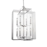 Sky Loft 8 Light Chandelier In Aged Silver Finish