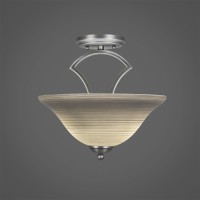 Zilo Semi Flush With 2 Bulbs Shown In Graphite Finish With 12