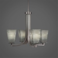 Apollo 4 Light Chandelier With Hang Straight Swivel Shown In Graphite Finish With 5