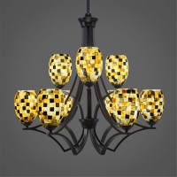 Zilo 9 Light Chandelier Shown In Matte Black Finish With 5