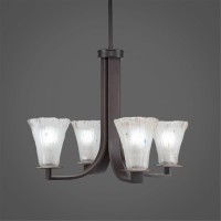 Apollo 4 Light Chandelier With Hang Straight Swivel Shown In Dark Granite Finish With 5.5