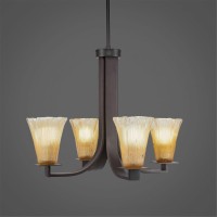 Apollo 4 Light Chandelier With Hang Straight Swivel Shown In Dark Granite Finish With 5.5