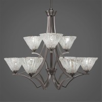 Zilo 9 Light Chandelier Shown In Graphite Finish With 7