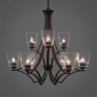 Zilo 9 Light Chandelier Shown In Dark Granite Finish With 4.5