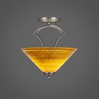 Zilo Semi Flush With 2 Bulbs Shown In Graphite Finish With 12