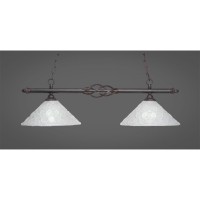 Elegant 2 Light Island Light Shown In Dark Granite Finish With 12