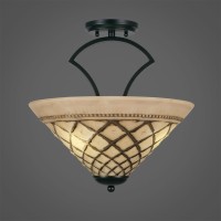 Zilo Semi Flush With 3 Bulbs Shown In Matte Black Finish With 16