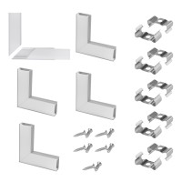 Muzata 5 Pairs/10Pack Led Channel Corner, L-Shape Adaptor Connector Suit For U1Sw U-Shape Led Aluminum Channel In The Market, 90 Degree Angle Turning Solution Lcc1 Ww, Series La1 Lc1