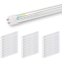 Brillihood T8 Led Shop Light Tube, 4Ft, 18W (40W Equivalent), Dual-End Powered, 6000K Cool White, 2000 Lumens, Clear Cover Lens, T8 T10 T12 Fluorescent Bulbs Replacement, Pack Of 25