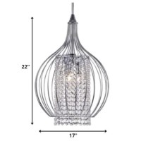 Warehouse Of Tiffany Rl8055Ch Ryelba Chrome Bulbous Cage Pendant