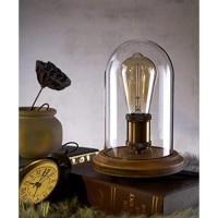 Surpars House Farmhouse Table Lamp, Vintage Desk Decor With Glass Shade, Edison Bulb Included