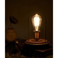 Surpars House Farmhouse Table Lamp, Vintage Desk Decor With Glass Shade, Edison Bulb Included