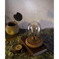 Surpars House Farmhouse Table Lamp, Vintage Desk Decor With Glass Shade, Edison Bulb Included