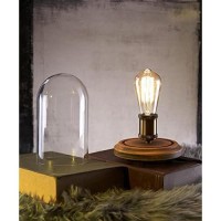 Surpars House Farmhouse Table Lamp, Vintage Desk Decor With Glass Shade, Edison Bulb Included