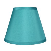 Urbanest Check The Size Please Coolie Hardback Lampshade Faux Silk Top Diameter 5 Bottom Diameter 9 Slant Height 7 Teal