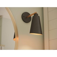 Kenroy Home 12'' Wall Sconce, Matte Black/Antique Bronze