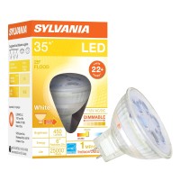 Sylvania Ultraled Mr16 Flood Light Bulb, 20W = 5W, Dimmable, 22 Year, Gu5.3 Bi-Pin Base, 350 Lumens, 3000K, Glass - 1 Pack (78233)