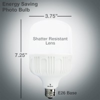 Etoplighting [2-Pack Shatter-Resistant 30W Led Edison E26/E27 Light Bulb, 15000 Life Hours, Construction Work Sites, Home, Photo Studio, Apl1484, Daylight White 6000K