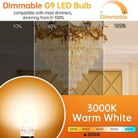 Ledera G9 Led Bulb Dimmable, 40W Halogen Equivalent, 4W G9 Base Chandelier Light Bulb, 3000K Warm White, 350Lm, 360Ͽ