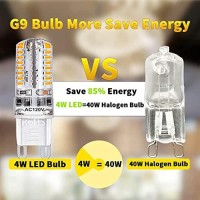 Ledera G9 Led Bulb Dimmable, 40W Halogen Equivalent, 4W G9 Base Chandelier Light Bulb, 3000K Warm White, 350Lm, 360Ͽ