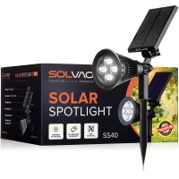 Solvao Solar Spot Light | Ultra Bright, Waterproof, Outdoor | Auto On/Off Function | Rechargeable Led For Lighting Flag Pole, Landscape, Wall, Fence, Yard & Garden