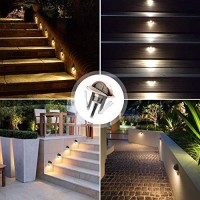 Qaca Led Deck Stair Lighting Kit, Low Voltage Patio Deck Lamp Ip65 F1.38 Indoor Outdoor Wood Recessed Yard Garden Patio Step Landscape Pathway Decor Lights, Bronze (Warm White, Pack Of 10)