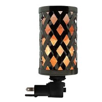 Himalayan Glow Lattice Style Basket Salt Lamp Night Light With Pink Salt Chunks | 360 Degree Rotatable Wall Plug, Ideal Gift For Home D?Cor