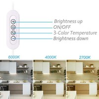 Asoko Led Under Cabinet Lighting Usb Plug-In, Dimmable, 3 Color Changing(2700K, 4000K,6000K), 14.5 In, Under Counter Lights For Kitchen, Shelf, Cupboard, Under Desk Light, Monitor Usb Light Bar