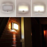 Sunnior Motion Sensor Wall Lamps Battery Operated Wall Sconce Dimmable Wall Light One Pack Perfect For Hallway Stairway Closet Lighting, Silver