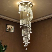 Saint Mossi 7-Lights Crystal Chandelier Modern Chandelier Light Fixture,Raindrop Chandelier In Spiral Chandelier Style,Crystal Pendant Light Modern Flush Mount Ceiling Light Fixture,H58