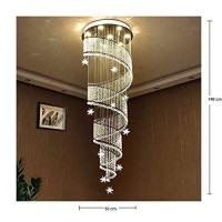 Saint Mossi 7-Lights Crystal Chandelier Modern Chandelier Light Fixture,Raindrop Chandelier In Spiral Chandelier Style,Crystal Pendant Light Modern Flush Mount Ceiling Light Fixture,H58