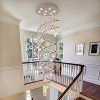 Saint Mossi 7-Lights Crystal Chandelier Modern Chandelier Light Fixture,Raindrop Chandelier In Spiral Chandelier Style,Crystal Pendant Light Modern Flush Mount Ceiling Light Fixture,H58