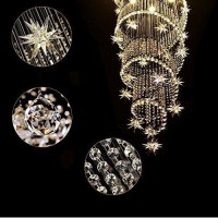 Saint Mossi 7-Lights Crystal Chandelier Modern Chandelier Light Fixture,Raindrop Chandelier In Spiral Chandelier Style,Crystal Pendant Light Modern Flush Mount Ceiling Light Fixture,H58