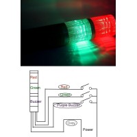 Yxq Industrial Signal Light Dc 24V Led Red Green Alarm Tower Bulb Indicator Continuous Lamp Warning Light Buzzer